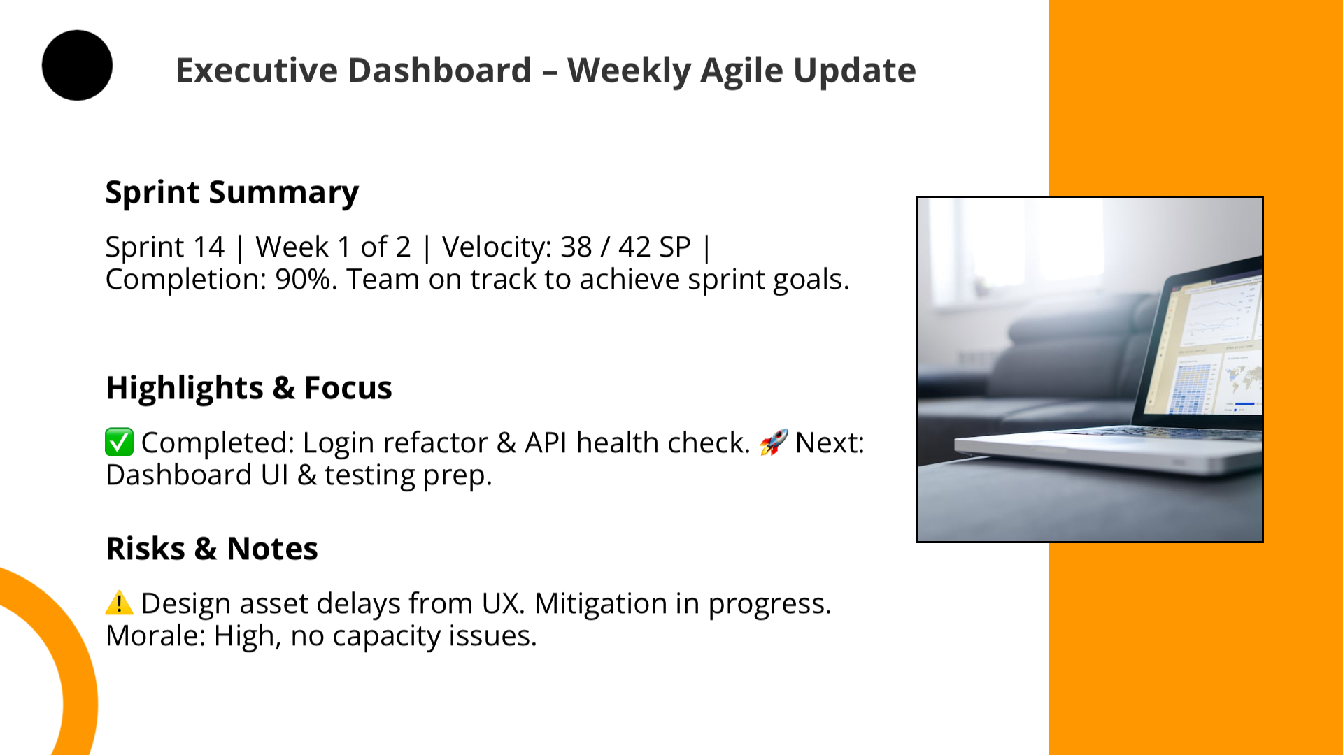 Agile Weekly Status Templates | Slidebyslide.ai