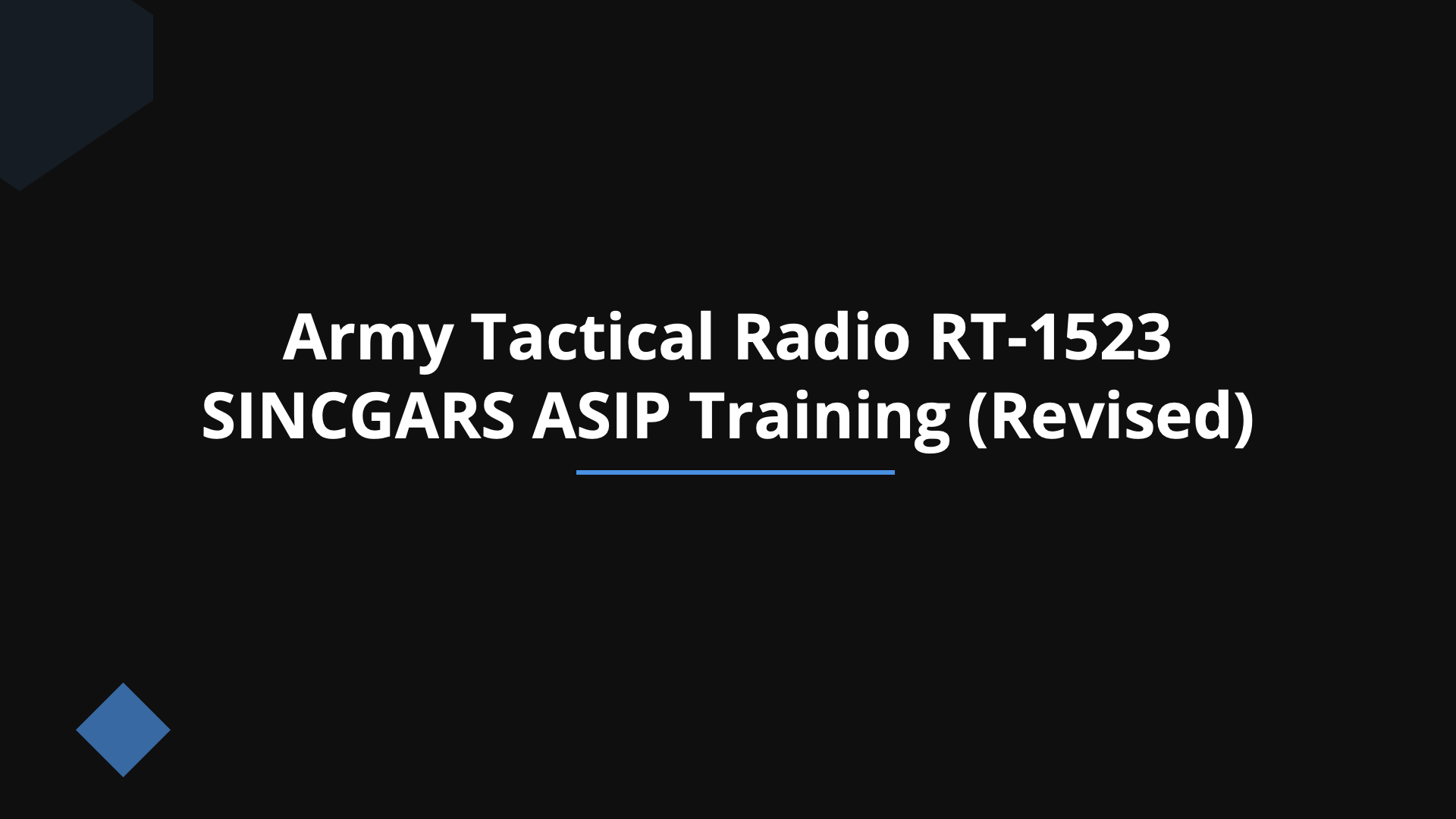 Army Tactical Radio RT-1523 (SINCGARS ASIP) – Revised | Slidebyslide.ai