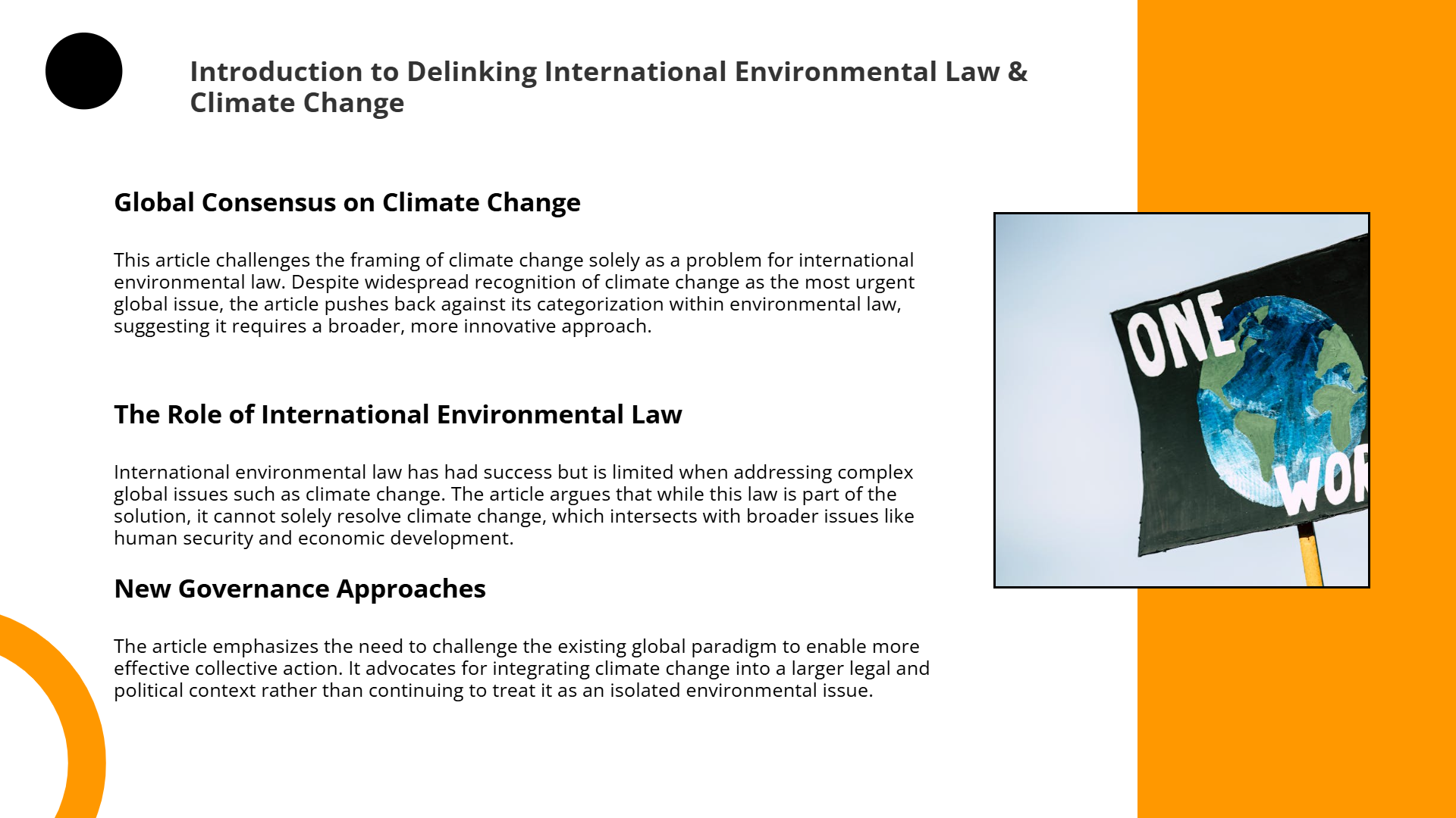 Delinking International Environmental Law & Climate Change ...