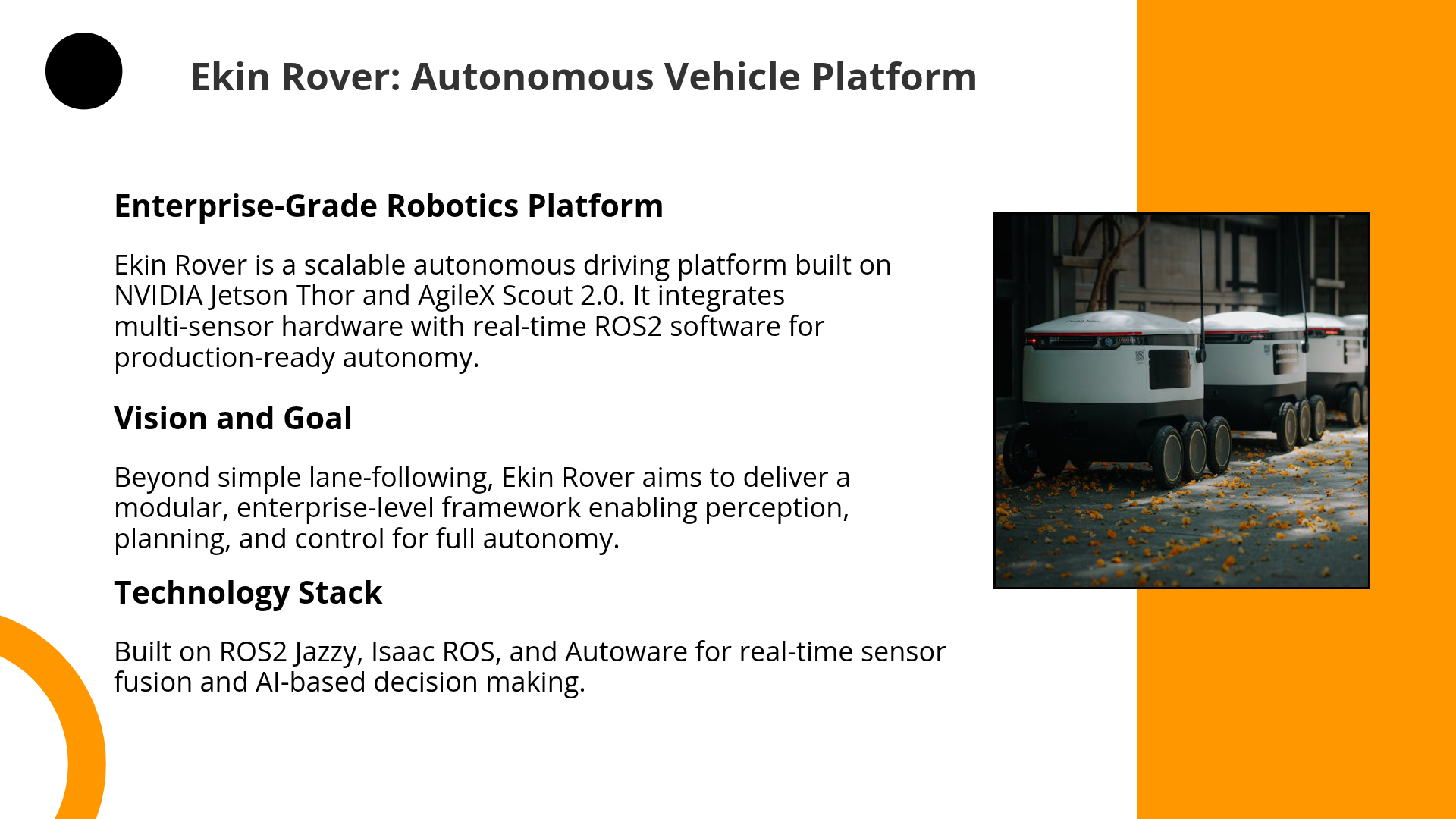 Ekin Rover Autonomous Vehicle Roadmap | Slidebyslide.ai