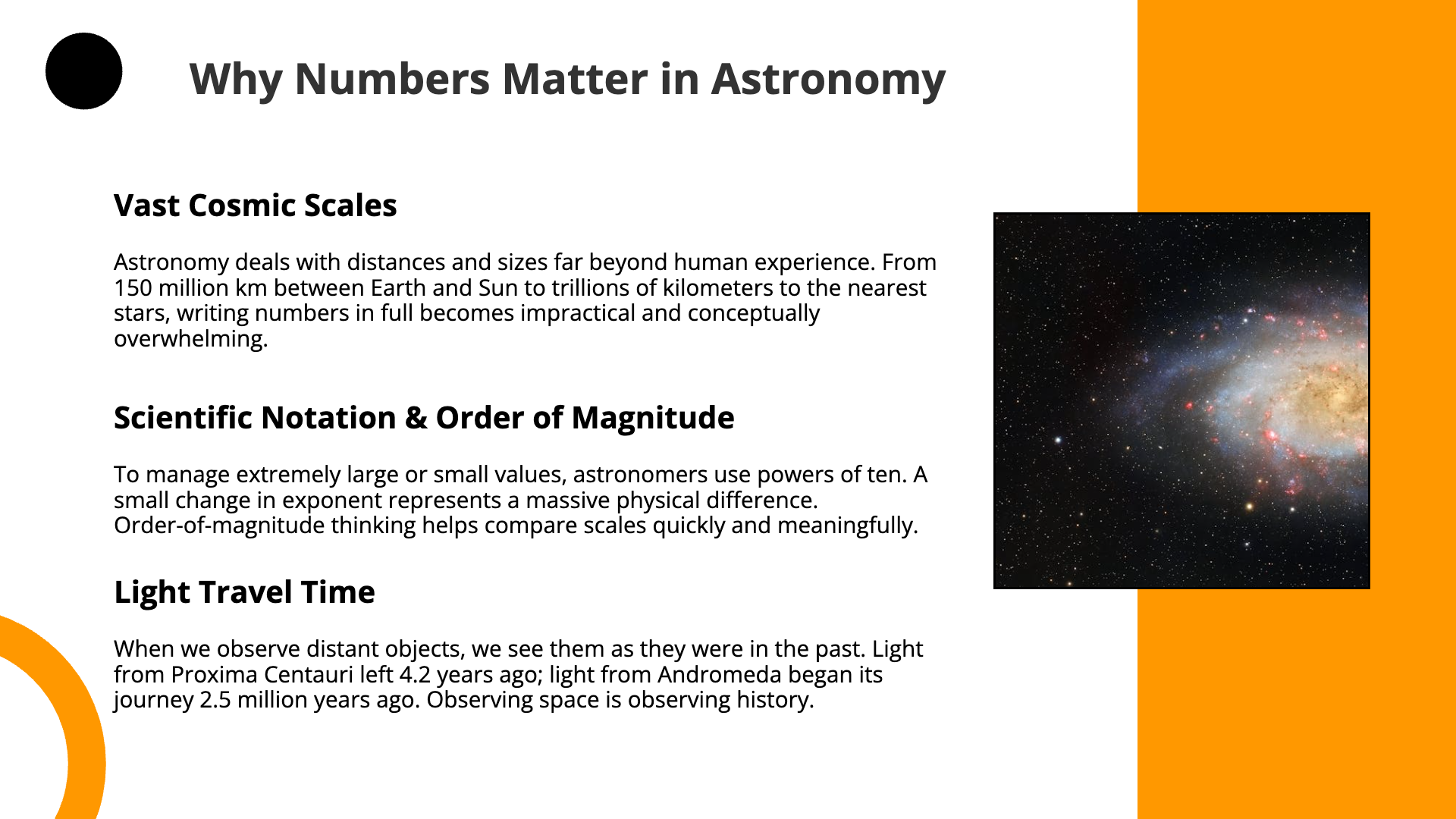 Lecture 2 Recap – Numbers & Scale in Astronomy | Slidebyslide.ai