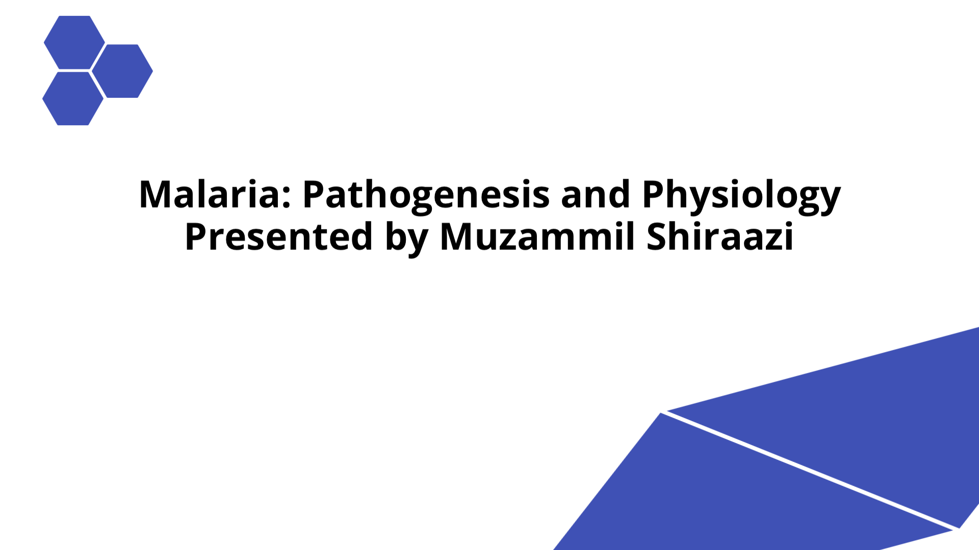 Malaria Pathogenesis and Physiology - Muzammil Shiraazi | Slidebyslide.ai