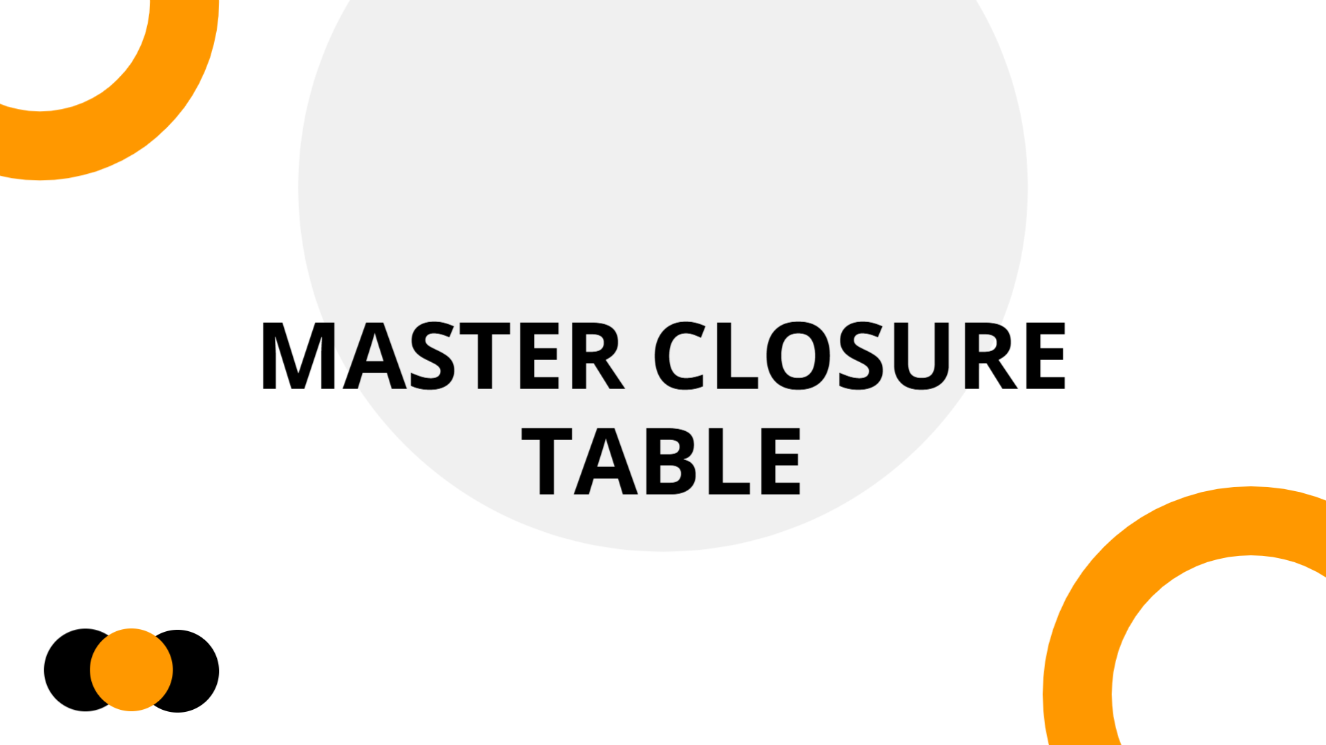 MASTER CLOSURE TABLE | Slidebyslide.ai
