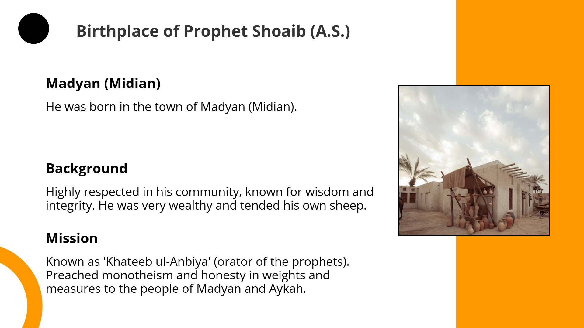 Prophet Shoaib (A.S.) Overview | Slidebyslide.ai