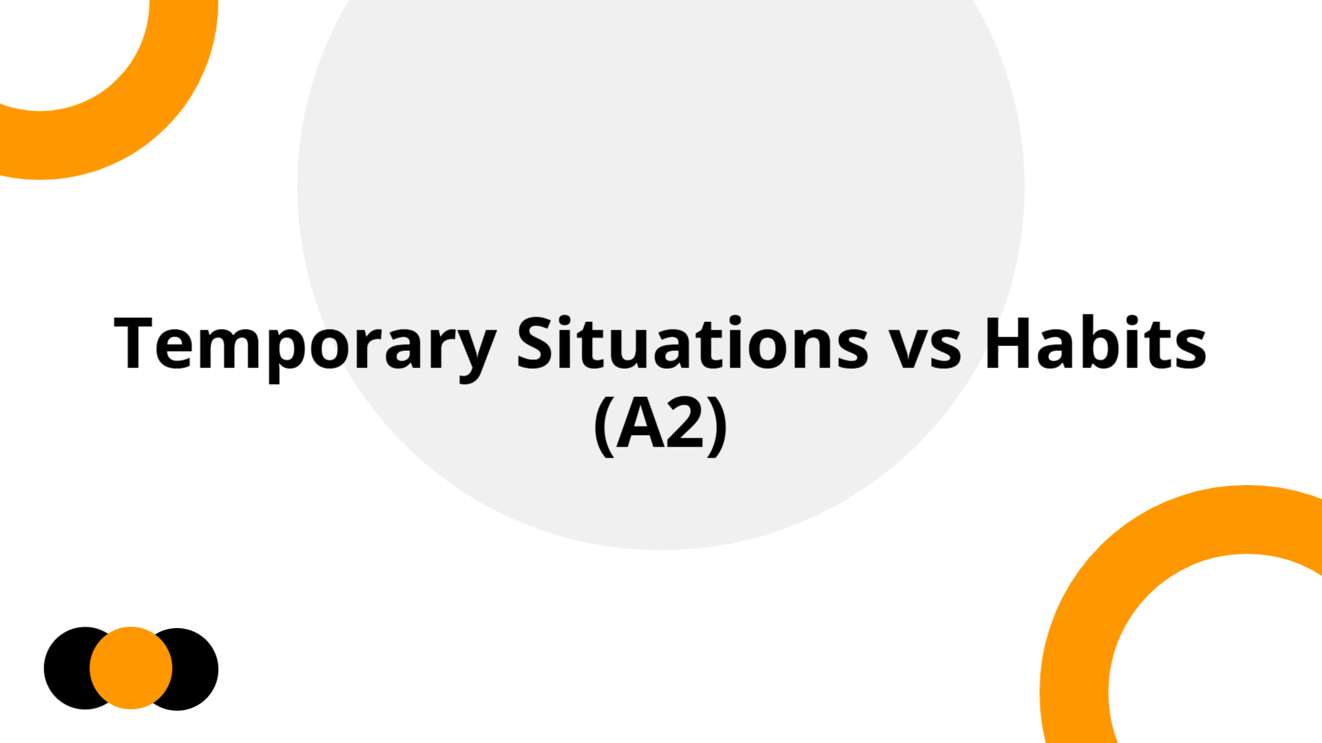 Temporary Situations vs Habits (A2) | Slidebyslide.ai